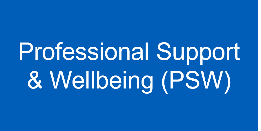 Professional Support and Wellbeing PSW button